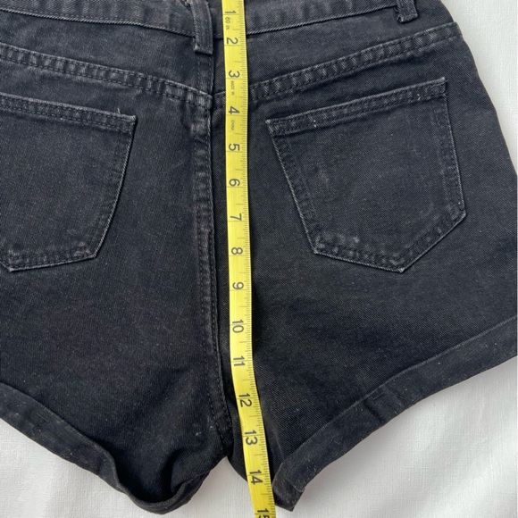 Shein High Waisted Denim Black Jean Shorts Size S - Picture 7 of 9